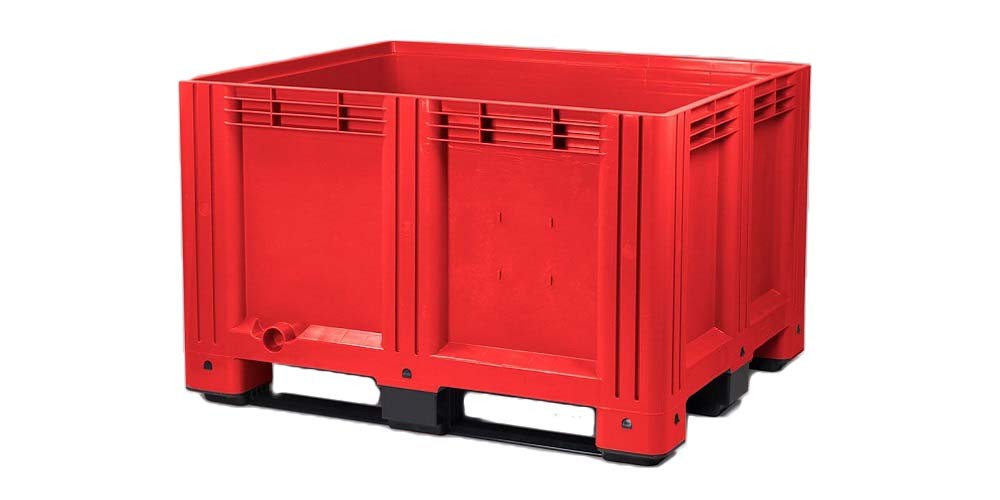 Palletbox (610L) rood, x 1000 x 780 mm, 3 sledes - Vanaf € 170,52 excl. BTW!